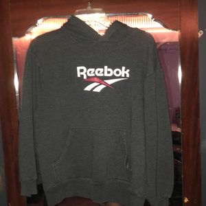 gray reebok hoodie